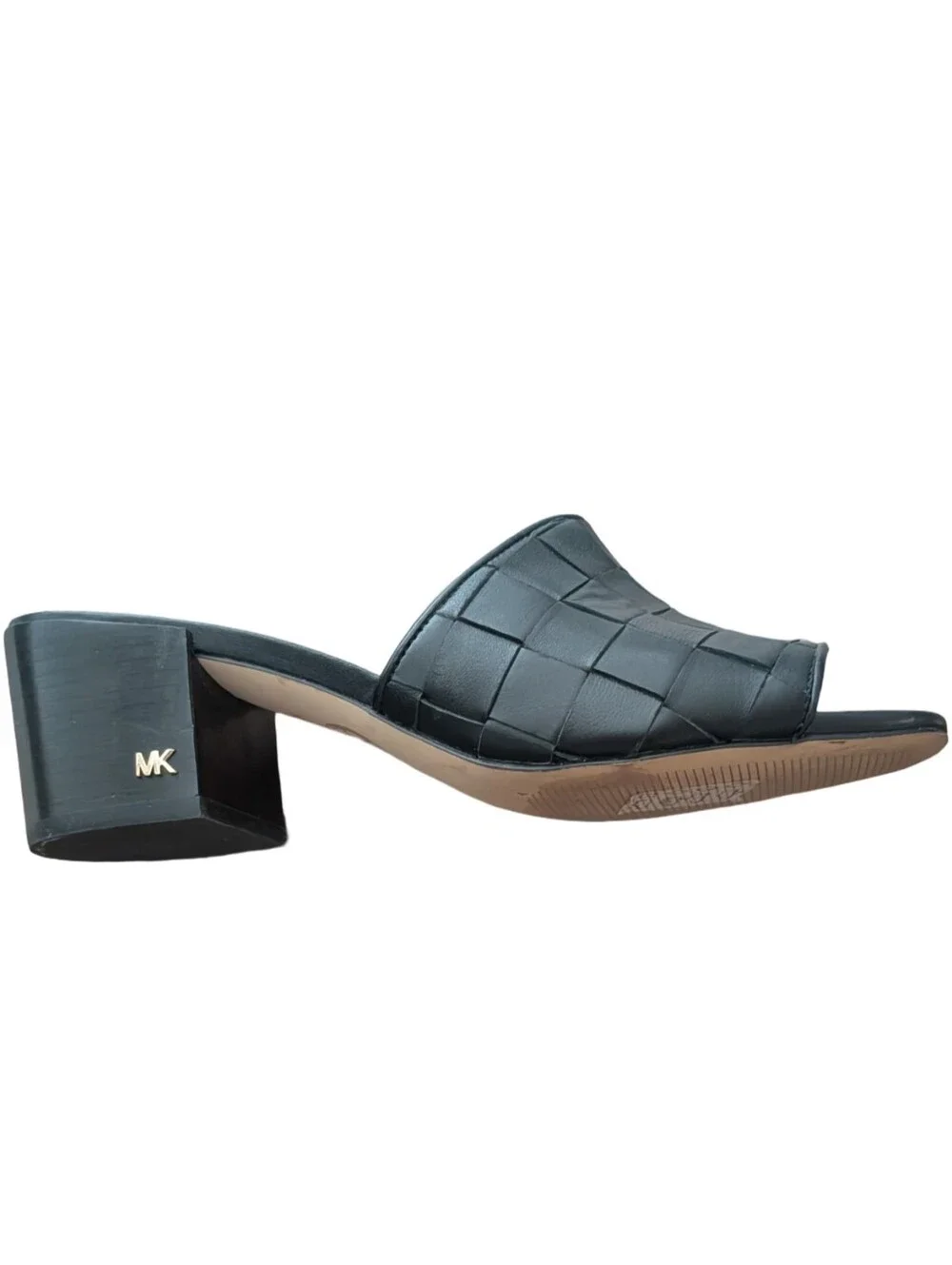 Michael Kors Ingrid Woven Leather Midheel Mule Sandals Size 6